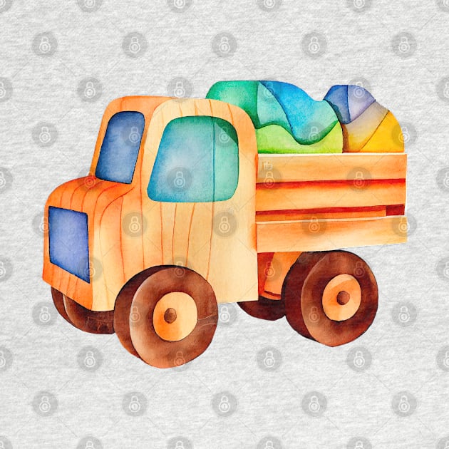 Watercolor Children Toy #7 by Chromatic Fusion Studio